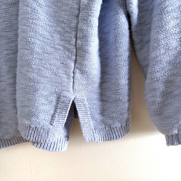 J Jill Blue Slub Knit Crewneck Sweater Large Petite Coastal Grandma Quiet Luxury - Picture 6 of 9